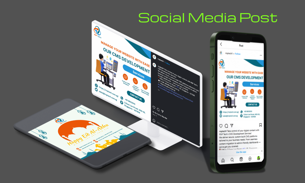 Case Study: Dual Social Media Designs for RNP Tech – Blending Promotion with Festive Branding